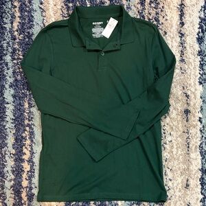 Old Navy Men's Long-Sleeve Polo - Forest Green